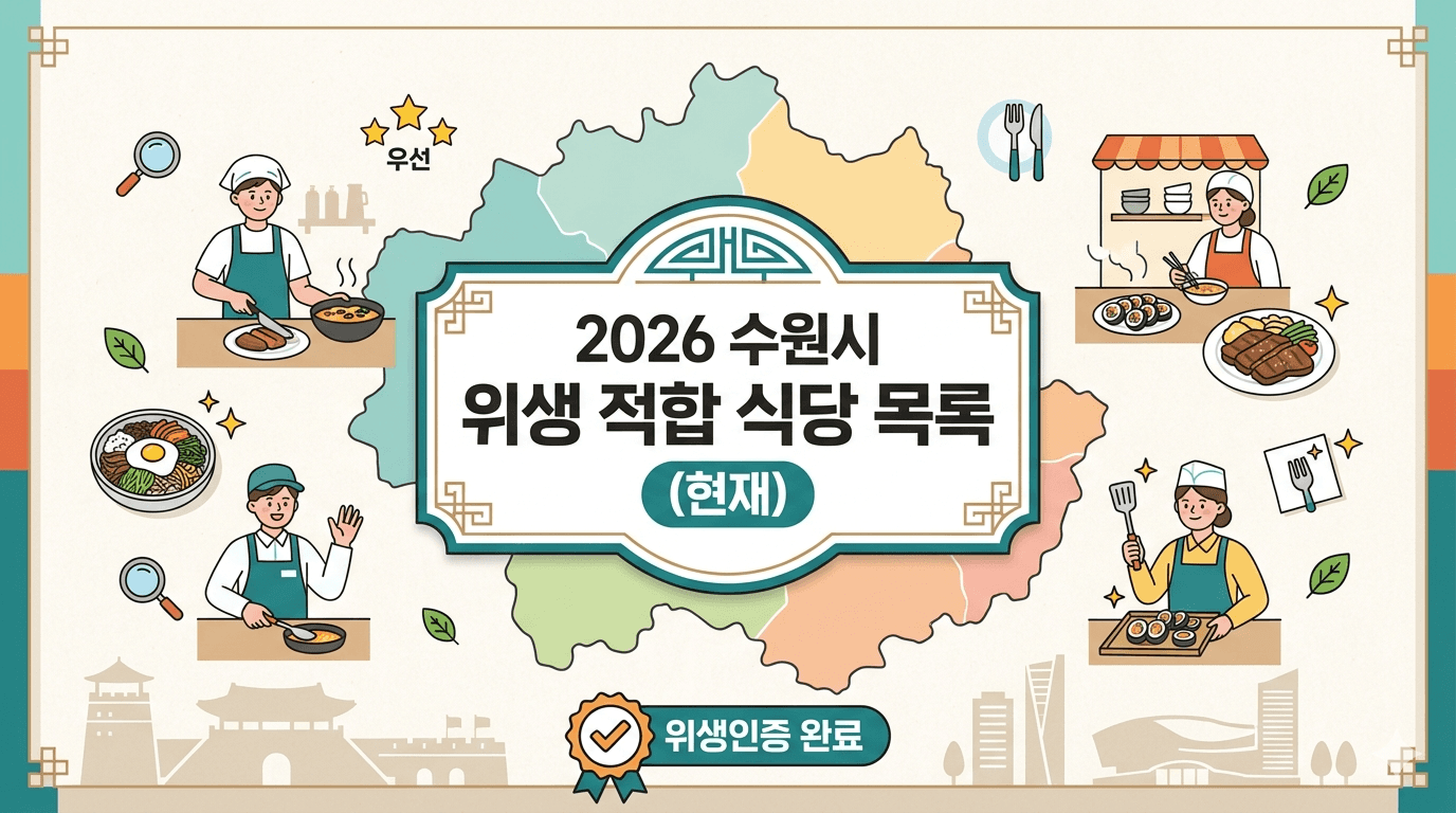 2026 수원시 위생 적합 식당 목록 (현재)